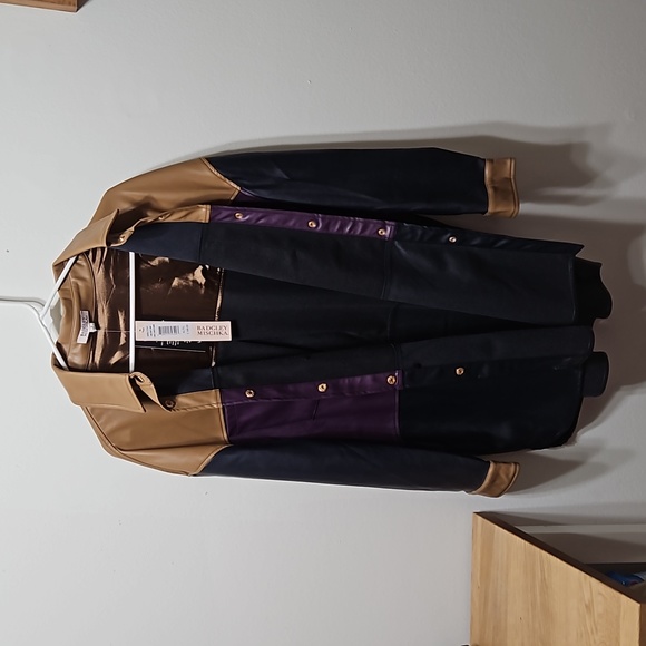 Badgley Mischka Vegan Color Block Jacket! - Picture 4 of 5